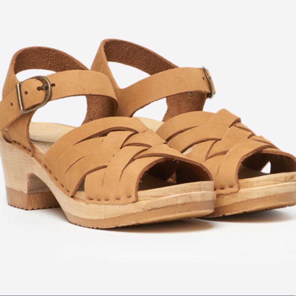 No.6 Huarache Mid Heel Clog Sandal 38